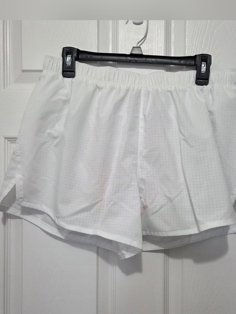 Nike Women Dri Fit Elastic Waist White Running Shorts Size XL Training Workout